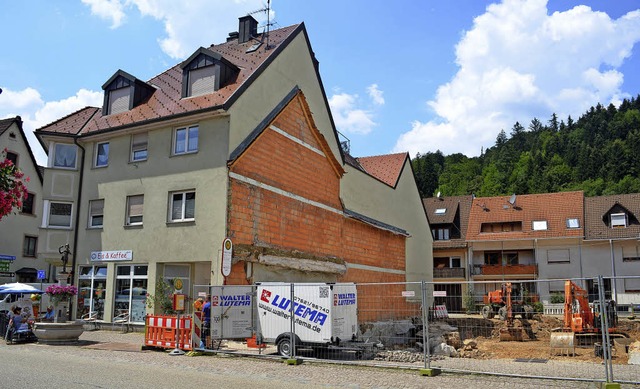 Die derzeitige Baulcke in der Elzache..., Polizei und ein Gesundheitszentrum.   | Foto: Nikolaus Bayer