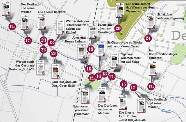 Ein Ortsplan zeigt, wo es Infos gibt.   | Foto: Gemeinde Denzlingen