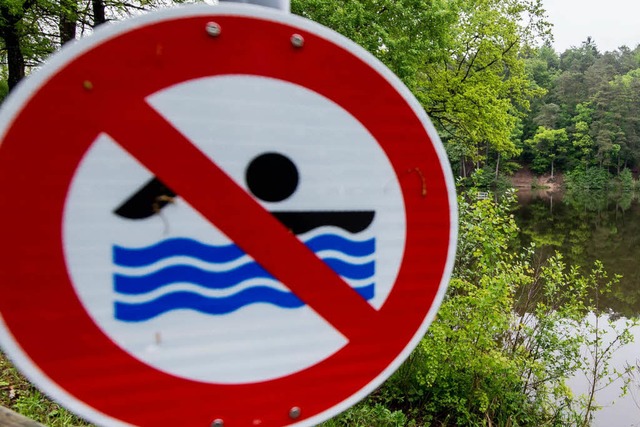 Baden verboten &#8211; das gilt fr me... Flusses Wiese bei Basel (Symbolbild).  | Foto: dpa