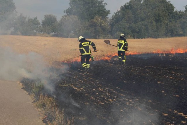 In March brannte erst am Sonntag ein Stoppelfeld.  | Foto: Feuerwehr March