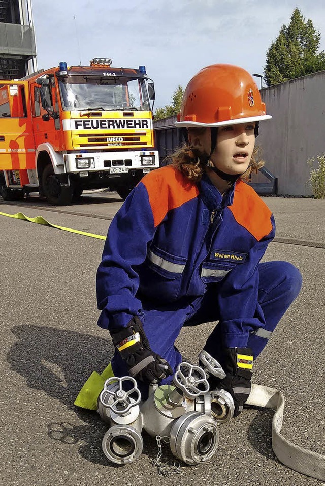 Eine der GMS-Schlerinnen, Anna Rebel, ist schon in der Weiler Jugendfeuerwehr.   | Foto: Feuerwehr