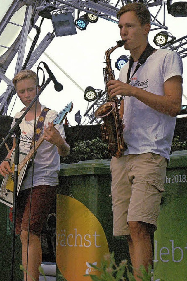 Die Trashband der Musikschule ist sehr...d gefragt auf der Landesgartenschau.    | Foto: Stadt