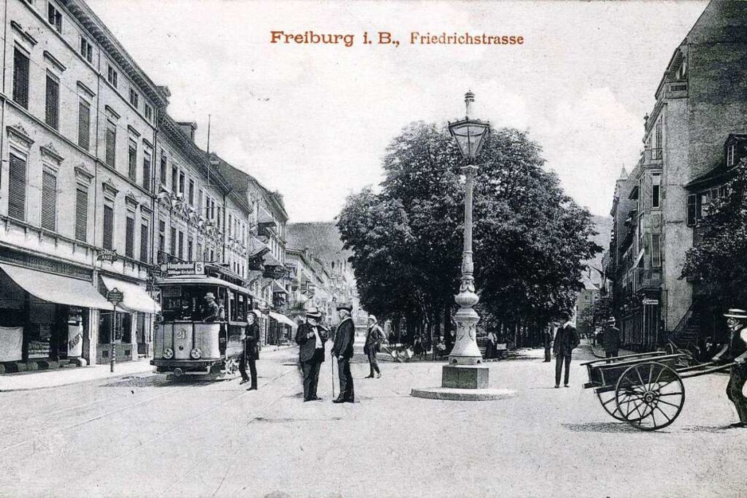 Der stliche Teil vom heutigen Friedrichring auf einer Ansichtskarte von 1911...  | Foto: Archiv Manfred Gallo