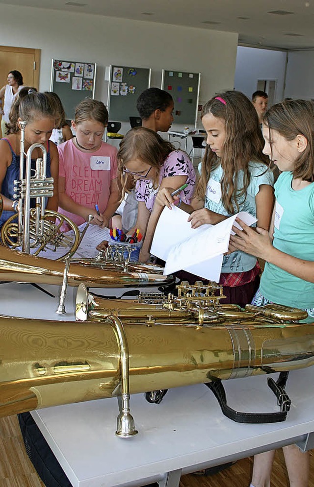 Der Musikverein Sasbach stellte in der...ich selbst und seine Instrumente vor.   | Foto: Privat