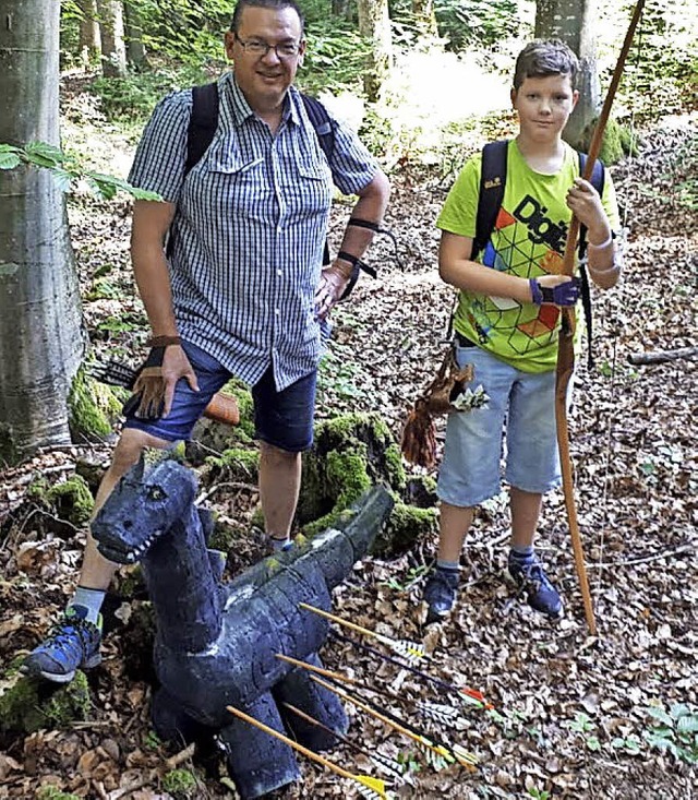 Ziel beim  3-D-Bogenturnier des BSCM war unter anderem dieser Dino.   | Foto: Michael Schtz