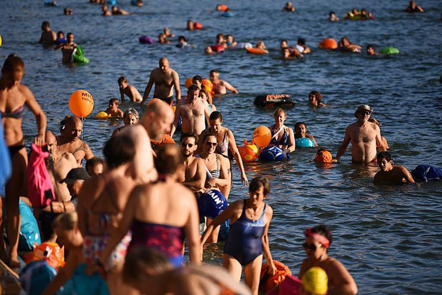 Diese Schwimmer haben es sicher ins Ziel geschafft.  | Foto: Jonas Hirt