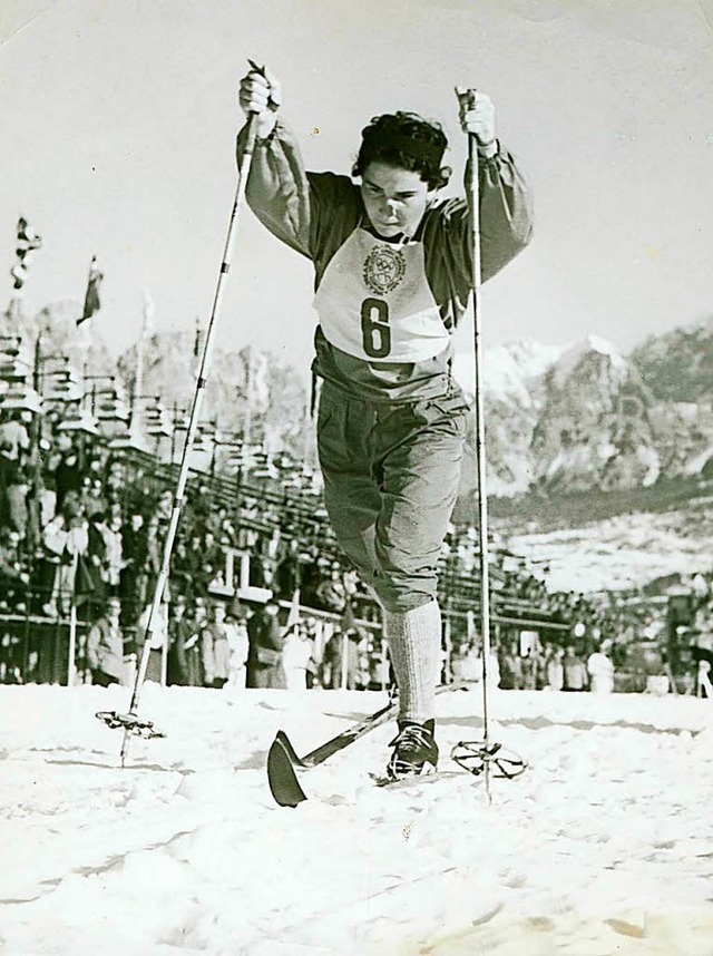 Rita Czech-Blasel 1956 in Cortina d&#39;Ampezzo.  | Foto: dpa