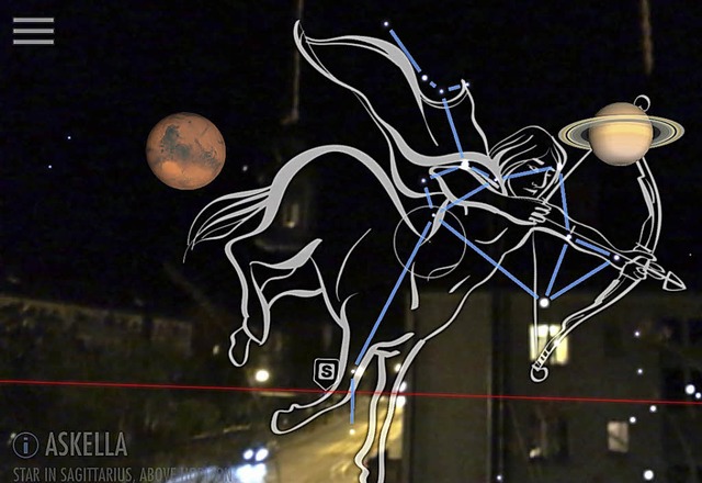 Abendhimmel ber Freiburg, mit Skyview...immel und das Sternbild des Schtzen.   | Foto: Screenshot
