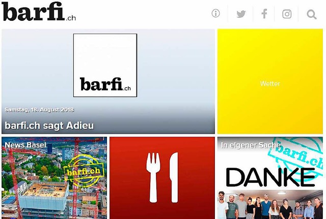 Das Onlineportal barfi.ch verabschiedet sich von seinen Lesern.  | Foto: bz