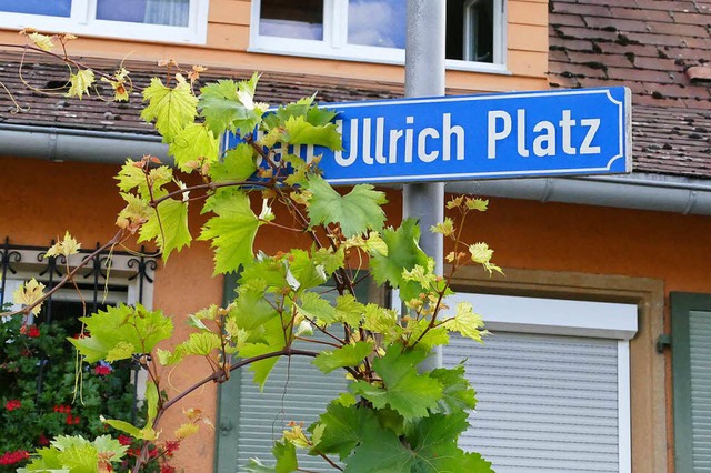 Das Schild &#8222;Jan Ullrich Platz&#8220; in Merdingen.  | Foto: Manfred Frietsch