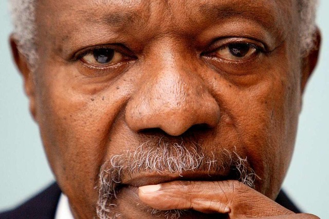 Stand von 1997 bis 2006 an der Spitze der UNO: Kofi Annan  | Foto: AFP