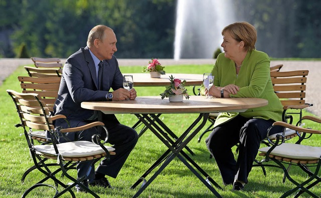 Ukraine, Syrien, Iran, Nord Stream 2 &... Putin zu Gast bei Kanzlerin  Merkel.   | Foto: afp