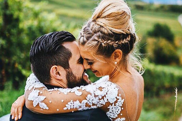 Salina und Michael Hepp im Hochzeitsou... Fotos hat sie auf Instagram gepostet.  | Foto: Julienne Rogg