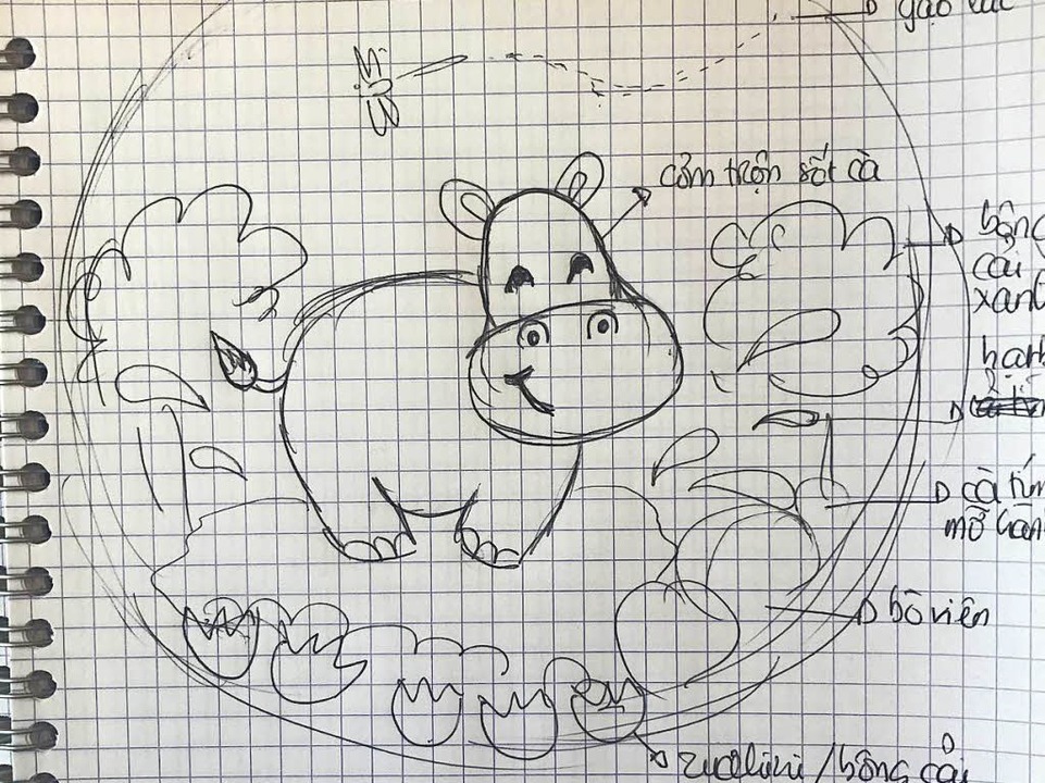 Als Vorbereitung zeichnet sie ihre Ideen auf Papier  | Foto: privat