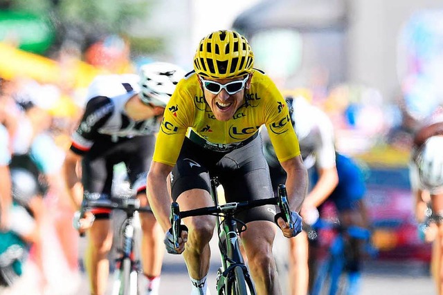 Bei der Deutschland Tour mit dabei: Tour-de-France-Sieger  Geraint Thomas   | Foto: dpa
