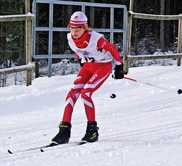 Ekaterina Kauffmann auf Skiern  | Foto: Privat