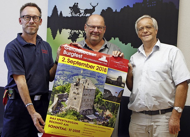 Die Organisatoren des Burgfests: (von ...ehr, Johannes Wagner und Manfred Uhl.   | Foto: Heidi Fssel