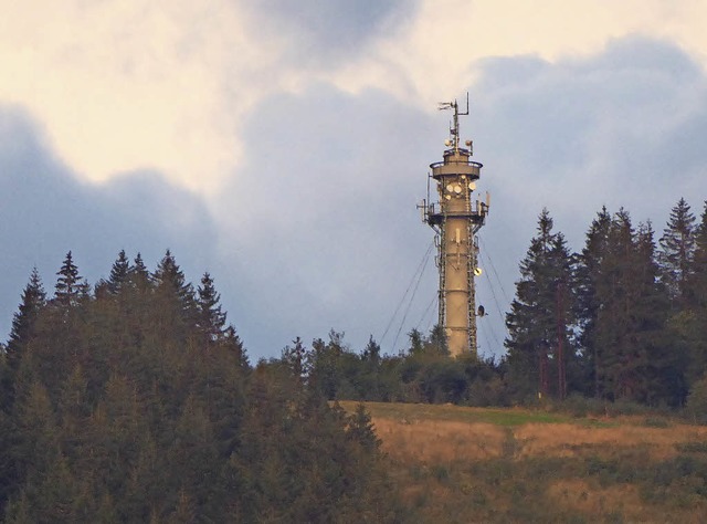 Der Aussichtsturm auf dem Hochfirst mi...nk; so sieht man ihn von Titisee aus.   | Foto: Peter Stellmach