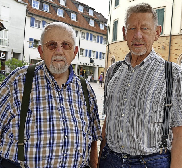 In Schopfheim gibt es fr behinderte M...h Albes (links) und Erhard Schpflin.   | Foto: Susanne Filz