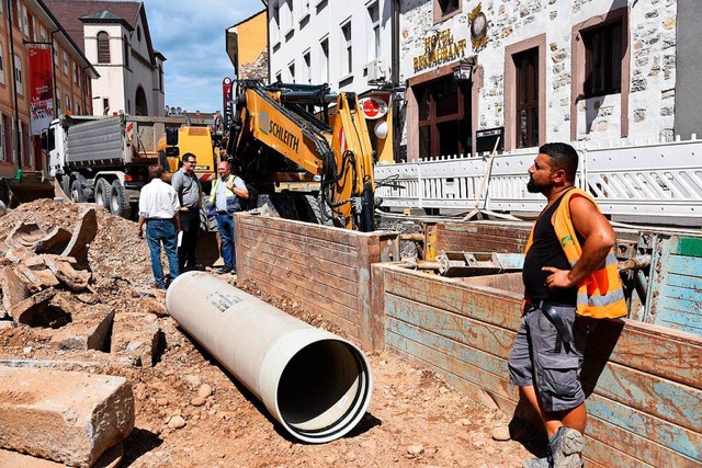 Die Baustelle in der Basler Strae: F... muss Erdreich abtransportiert werden.  | Foto: Jonas Hirt