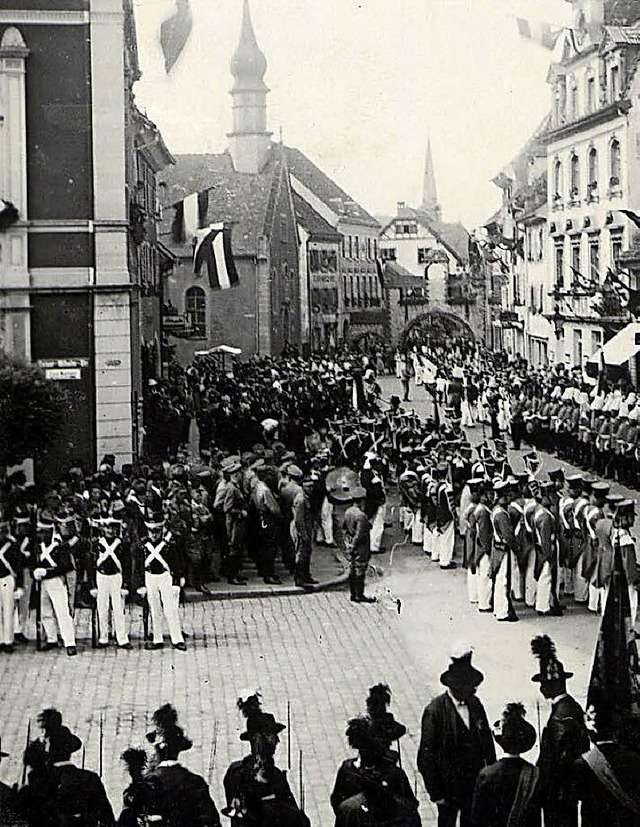 Festumzug vom August 1936 mit dem am h...rwhnung der Gemeinde erinnert wurde.   | Foto: Archiv Hans-Jrgen Wehrle