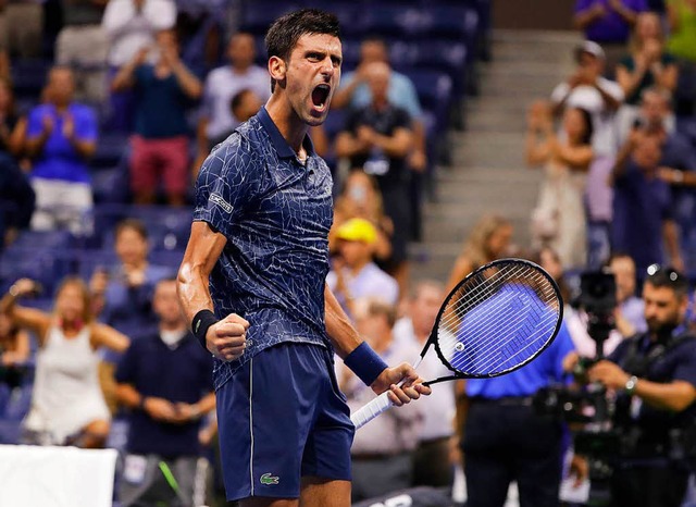 Novak Djokovic nach seinem Sieg ber John Millman  | Foto: dpa