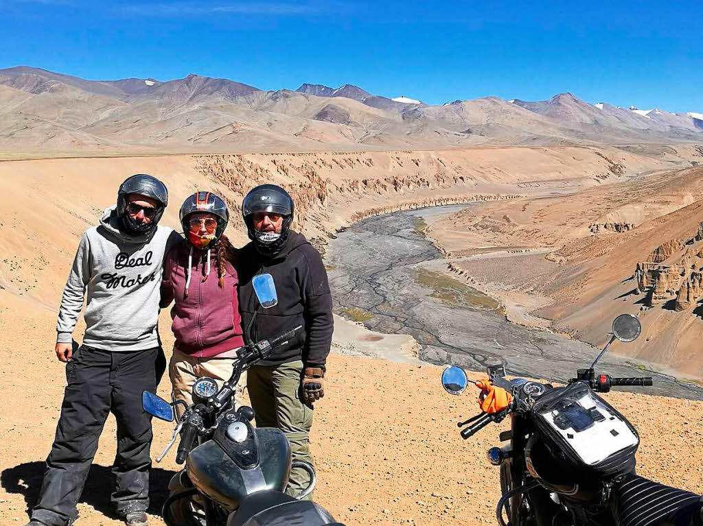 Auf Motorradtour im Himalaya: Jrgen Steiger aus Leh war auf dem Manali-Leh Highway, einer der hchst gelegenen befahrbaren Straen, unterwegs.  