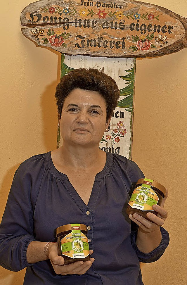 Geschftsfrau Fortunata Buonanno  mit dem Honig.  | Foto: Erggelet