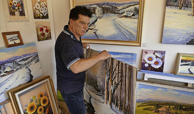 Antonio Colucci in seinem Atelier in TItisee   | Foto: Wendelin Schnitzler