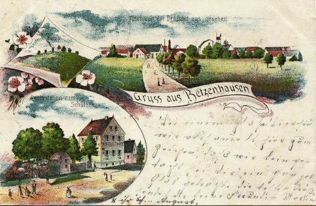 Die historische Betzenhausen-Postkarte zeigt unten links auch den Schtzen.   | Foto: Archiv Hans-Jrgen Oehler