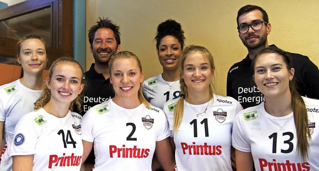 Die neuen Spielerinnen beim VC Printus...rin Hahn, Leonie Amann, Ashley Owens.   | Foto:  Sebastian Khli