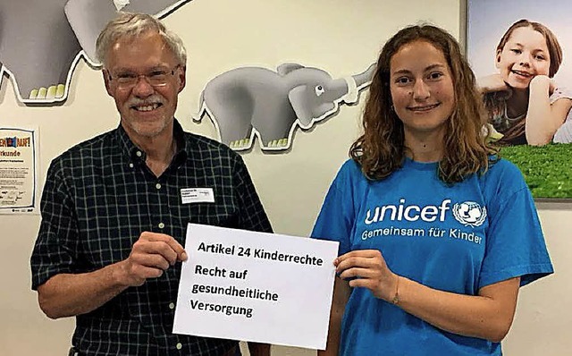 Annika Preiss befragte Professor Hubert Fahnenstich   | Foto: Unicef