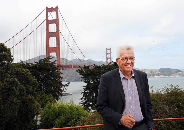2015 war Kretschmann zuletzt in den USA (hier in San Francisco).  | Foto: dpa