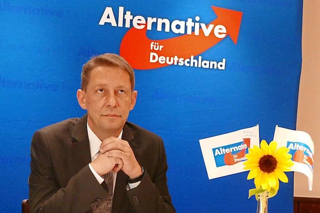 Ralf zkara, Co-Landessprecher der AfD...er Oberbrgermeisterwahl in Offenburg.  | Foto: Ralf Burgmaier