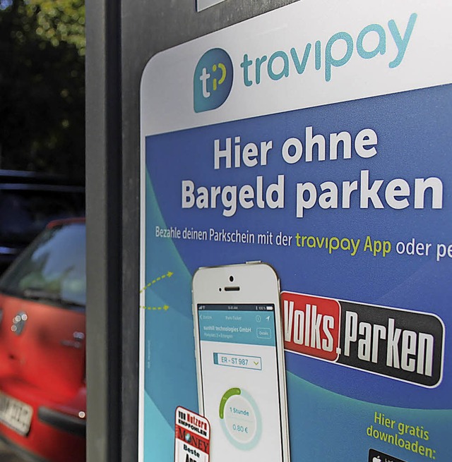 Travipay App, an jedem Parkscheinautom...dienungsanleitung zur Nutzung der App.  | Foto: Nina Witwicki