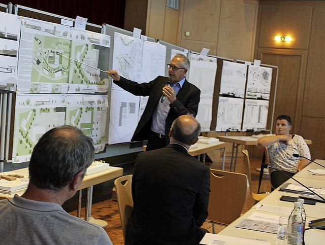 Architekt und Stadtplaner Volker Rosen...ie Ergebnisse des Planungswettbewerbs.  | Foto: Bernd Fackler