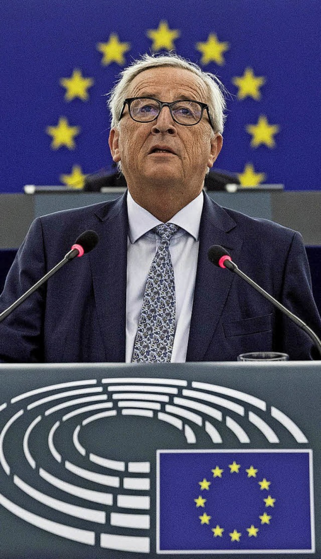 Juncker hlt seine letzte Rede zur Lage der EU.   | Foto: DPA
