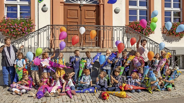 Bunte Ballons gab es fr die Erstklss...ung in der Grundschule Grafenhausen.   | Foto: Christiane Seifried