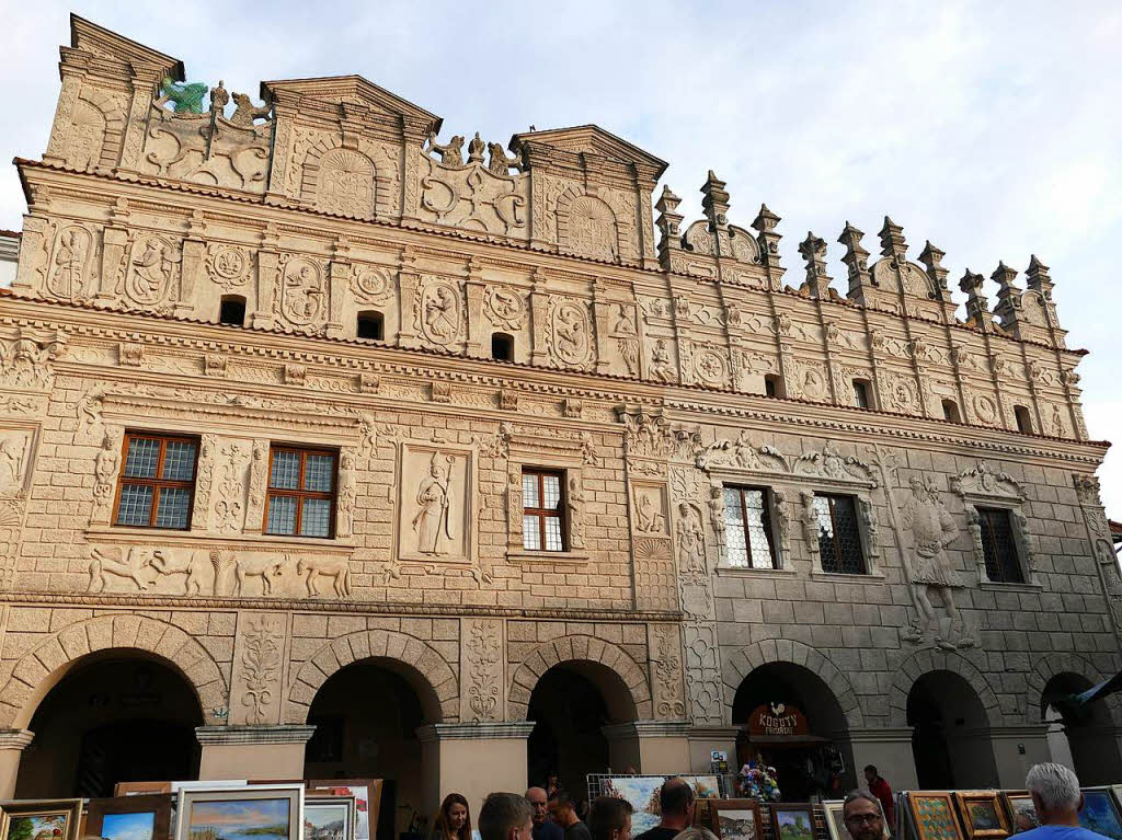 Fassade der berhmtesten Brgerhuser zum Heiligen Nikolaus und zum Heilige Christophorus von 1615 im manieristischen Stil
