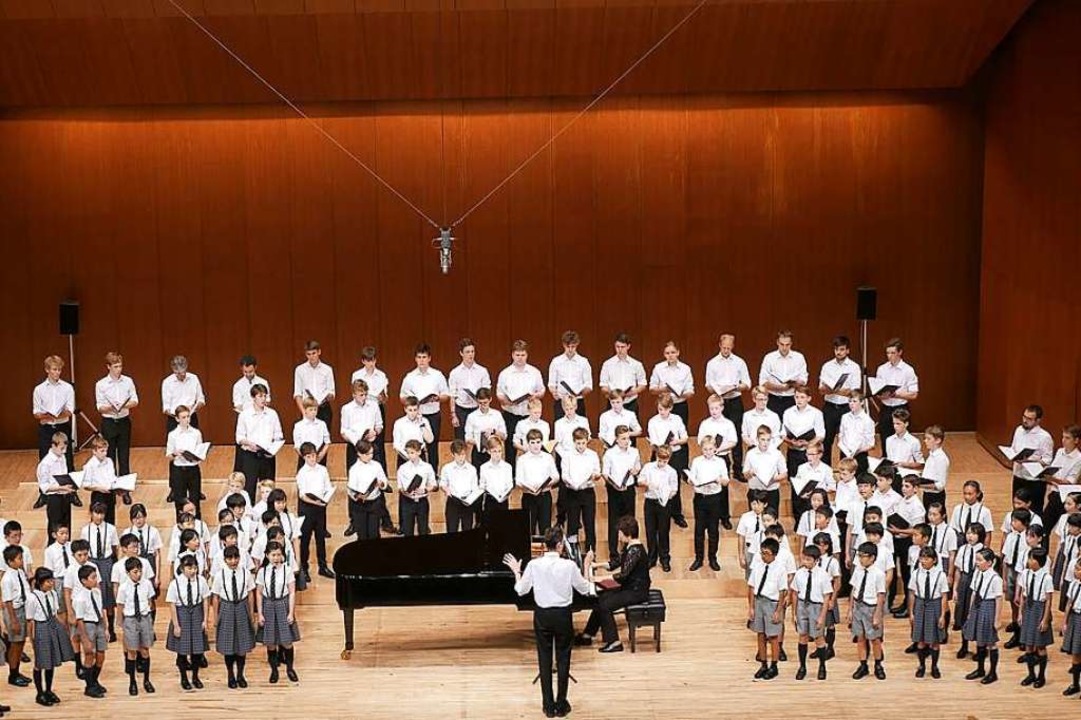 Gemeinsam singen: Die Freiburger Domsi...sa-Kohen-Grundschule in Hiroshima auf.  | Foto: privat