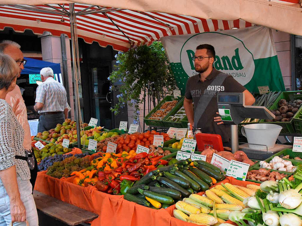 Obst und Gemse gab es auf dem Bauernmarkt.