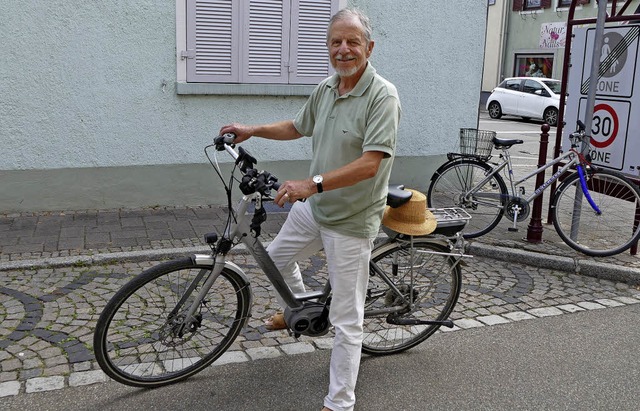 Der passionierte Fahrradfahrer Gerd M... fr ein fahrradfreundliches Breisach.  | Foto: Agnes Pohrt