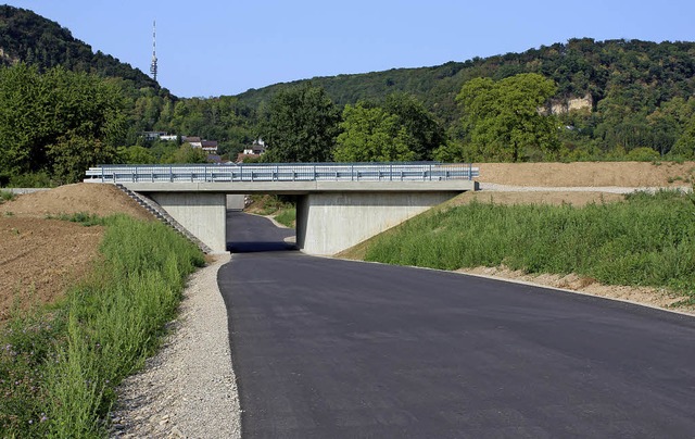 Die Brcke ber der Sdstrae ist fert...heute ein dreiviertel Jahr hinterher.   | Foto: Rolf Reimann