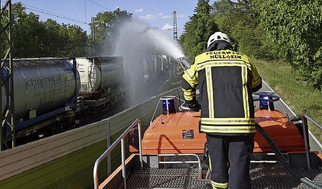 Gasaustritt bei einem Gefahrgutzug im Juli in Bad Bellingen   | Foto: Mnch
