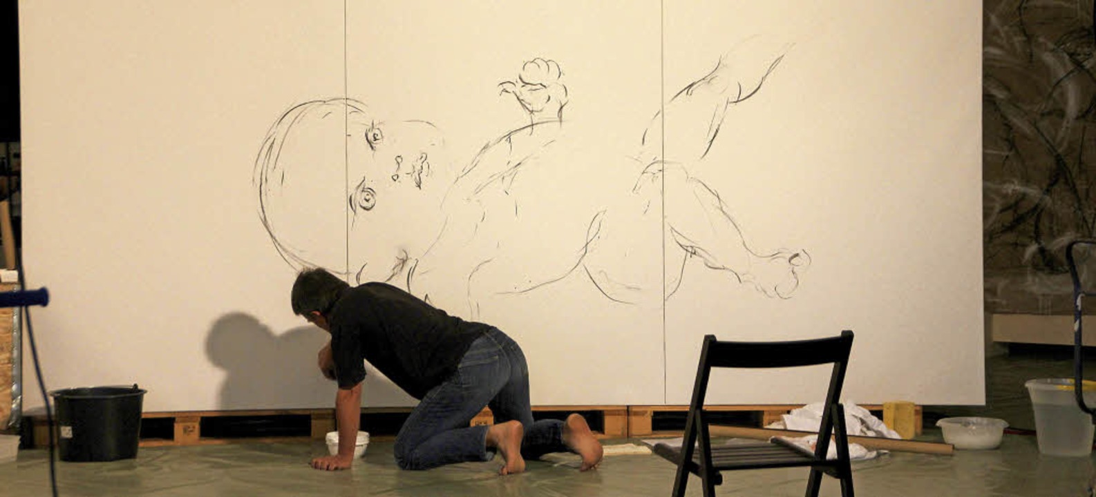 Thomas Oehm an seinem Werk   | Foto: Erika Sieberts