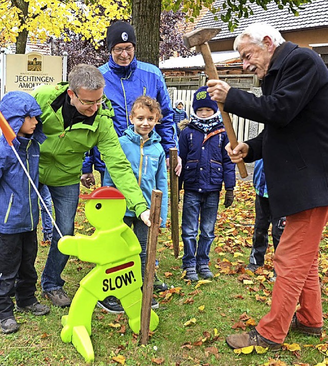 Bild aus besseren Tagen: Ortsvorsteher...r 2017 den ersten Felix in Jechtingen.  | Foto: Vitt