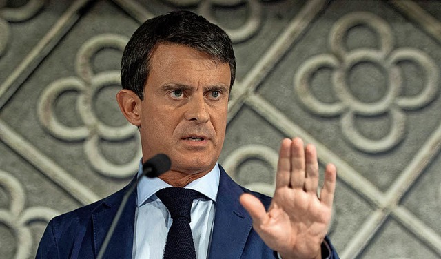 Ex-Premier Manuel Valls bei der Bekanntgabe seiner Kandidatur   | Foto: AFP