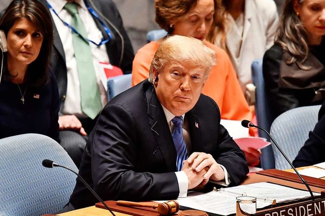 US-Prsident Donald Trump vor der UN-Vollversammlung in New York   | Foto: AFP