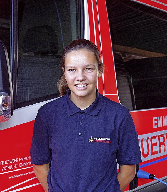 Als Bufdi bei der Emmendinger Feuerwehr: Joelina Zehnle.  | Foto: Annika Sindlinger