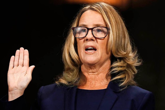 Die Psychologieprofessorin Christine Blasey Ford vor dem US-Senat  | Foto: dpa